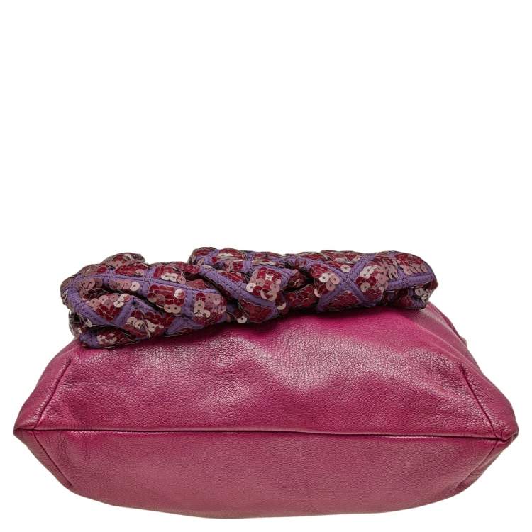 Pre Owned Marc Jacobs Purple Leather Robert Duffy Tote