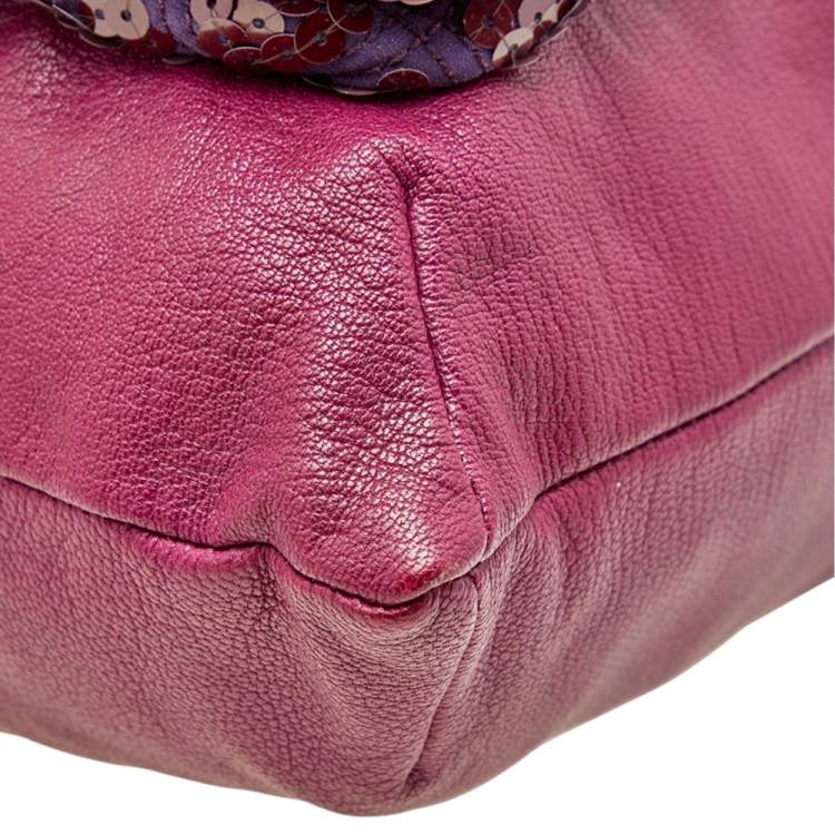 Pre Owned Marc Jacobs Purple Leather Robert Duffy Tote