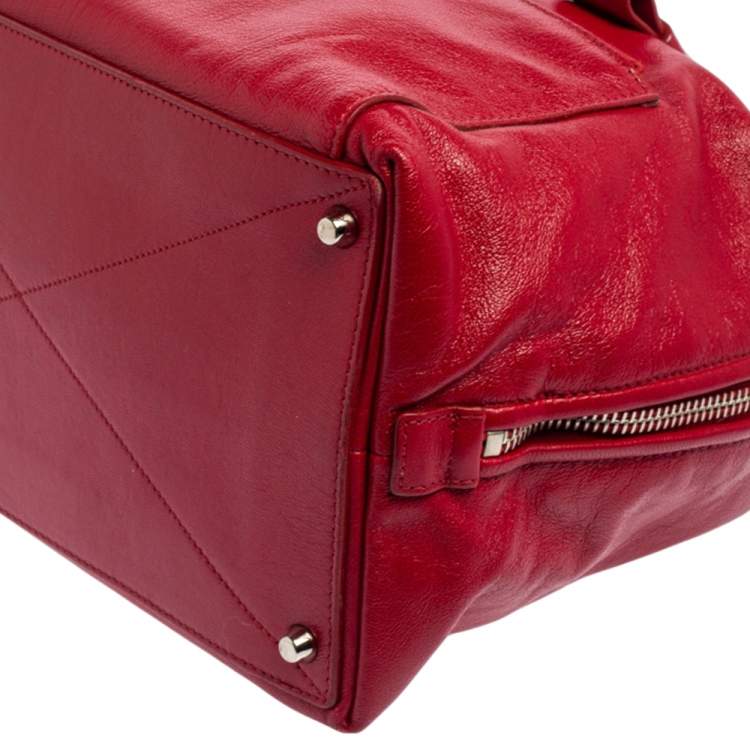 Pre Owned Marc Jacobs Red Leather Front Pocket Bowler Bag