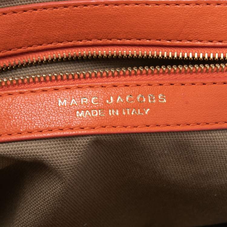 Pre Owned Marc Jacobs Orange Quilted Leather Stam Satchel