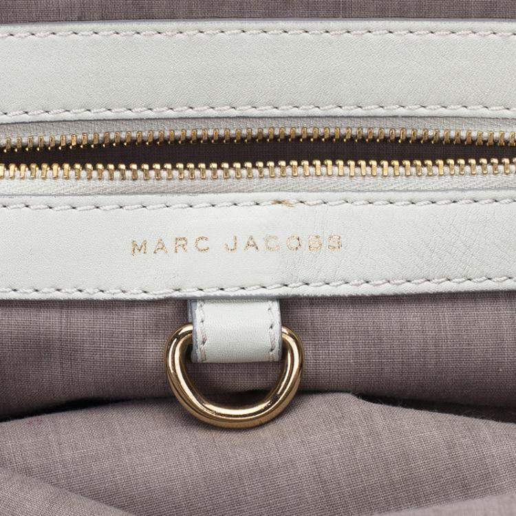 Pre Owned Marc Jacobs Ivory Quilted Leather Stam Satchel