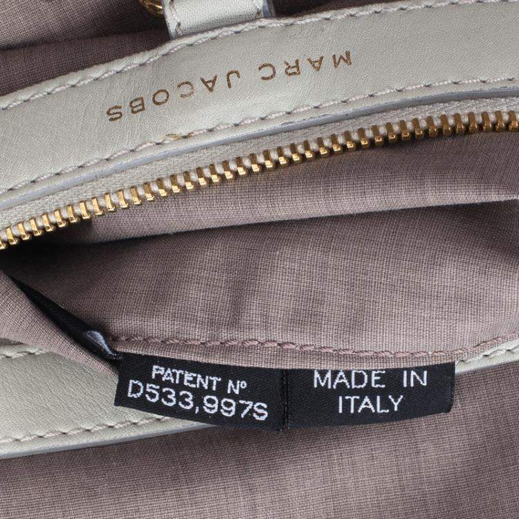 Pre Owned Marc Jacobs Ivory Quilted Leather Stam Satchel
