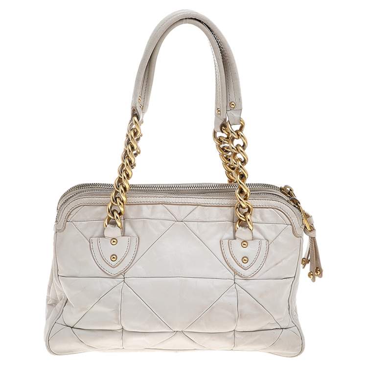 Pre Owned Marc Jacobs White Leather Chain Shoulder Bag