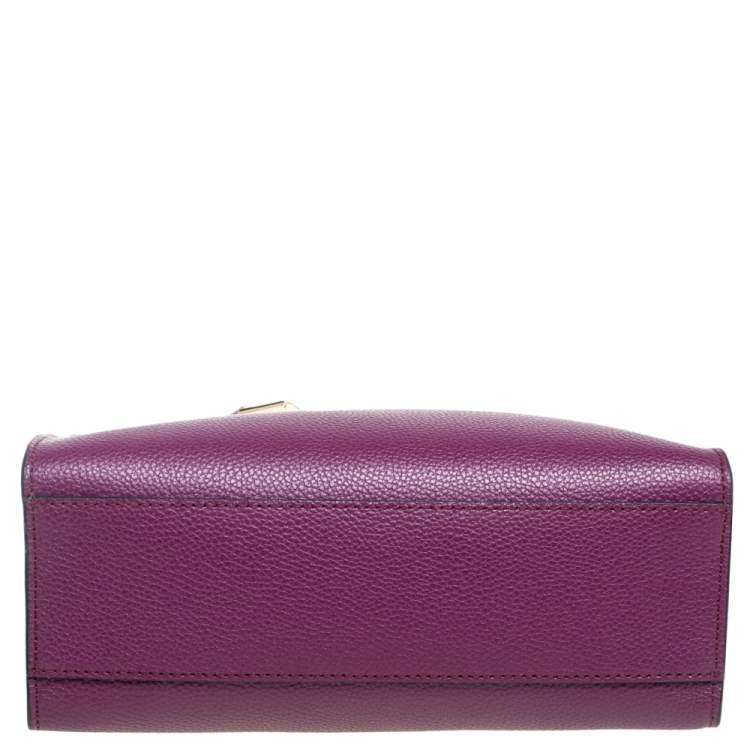 Pre Owned Marc Jacobs Purple Leather Mini Grind Tote