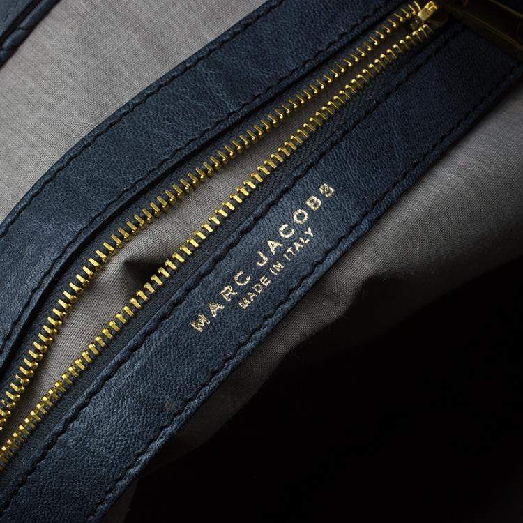 Pre Owned Marc Jacobs Dark Grey Quilted Leather Casey Double Stitch Tote