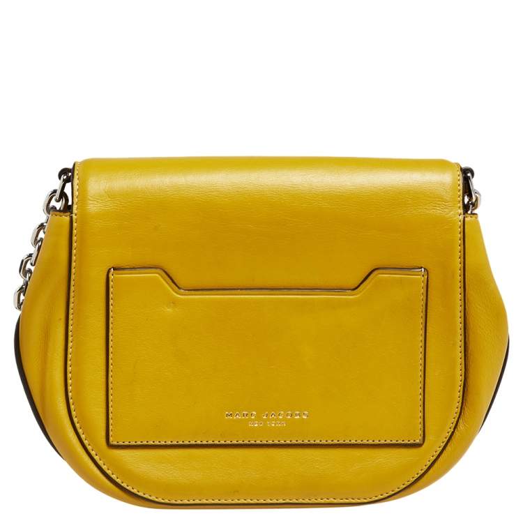 مملوكة مسبقًا Marc Jacobs Yellow Leather West End The Jane Saddle Shoulder Bag 