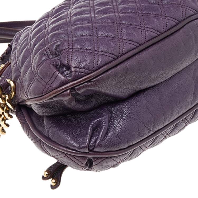 Pre Owned Marc Jacobs Purple Quilted Leather Cecilia Satchel