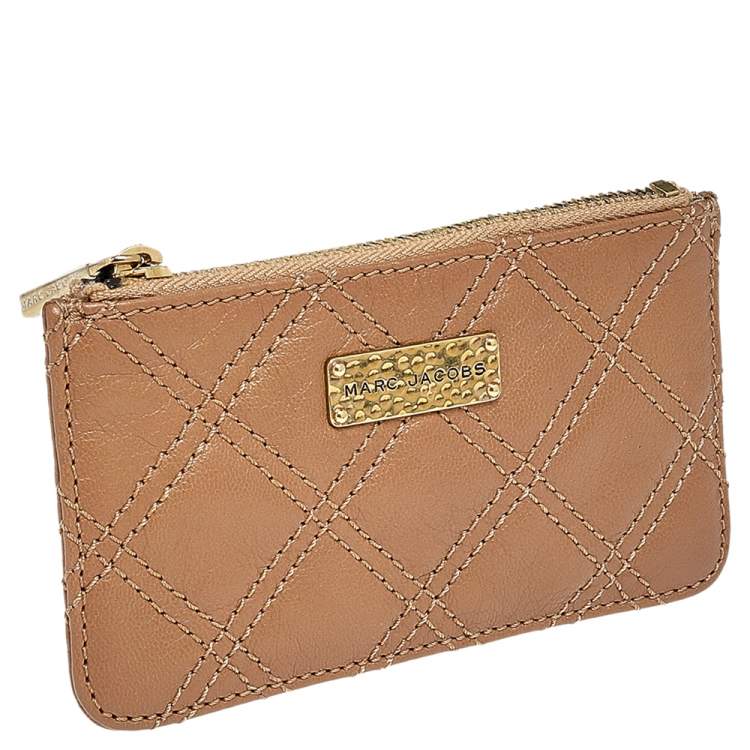 Pre Owned Marc Jacobs Beige Quilted Leather Wallet