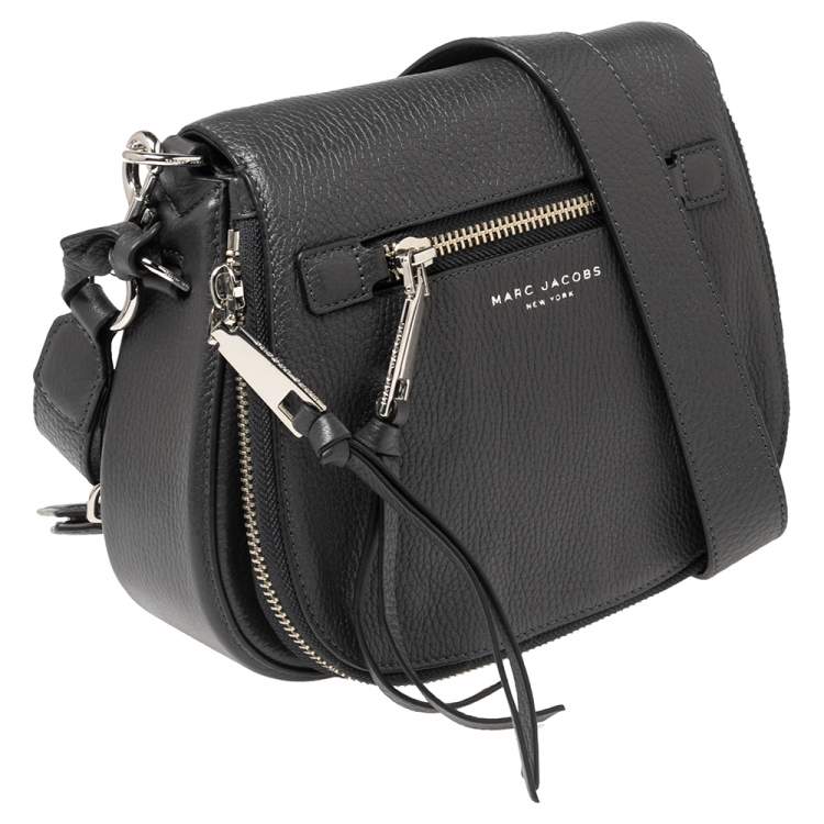 Pre Owned Marc Jacobs Dark Grey Leather Recruit Nomad Saddle Bag