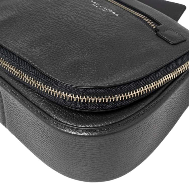 Pre Owned Marc Jacobs Dark Grey Leather Recruit Nomad Saddle Bag