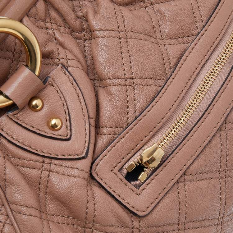 Pre Owned Marc Jacobs Dark Beige Quilted Leather Stam Shoulder Bag