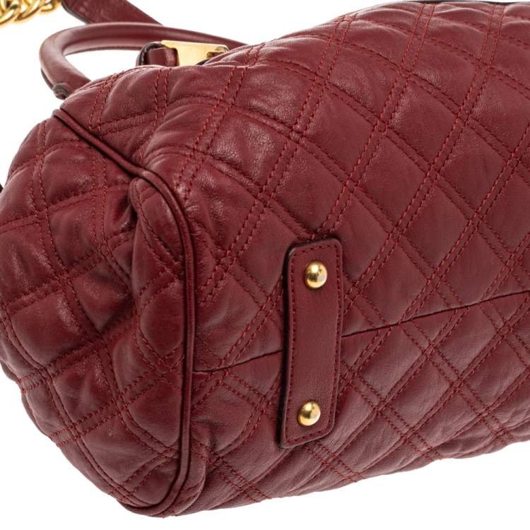 Pre Owned Marc Jacobs Red Quilted Leather Stam Shoulder Bag