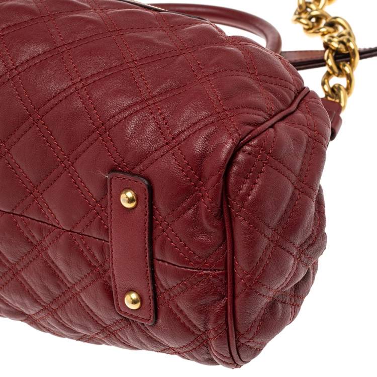 Pre Owned Marc Jacobs Red Quilted Leather Stam Shoulder Bag