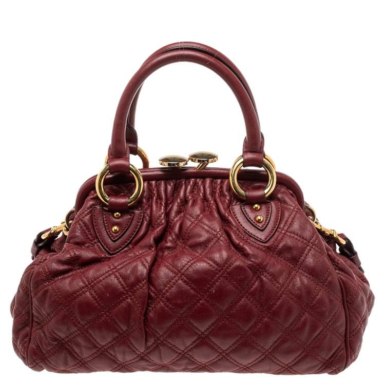 Pre Owned Marc Jacobs Red Quilted Leather Stam Shoulder Bag