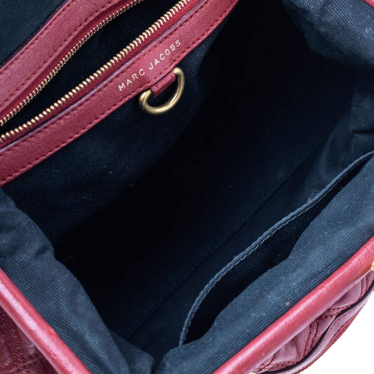 Pre Owned Marc Jacobs Red Quilted Leather Stam Shoulder Bag