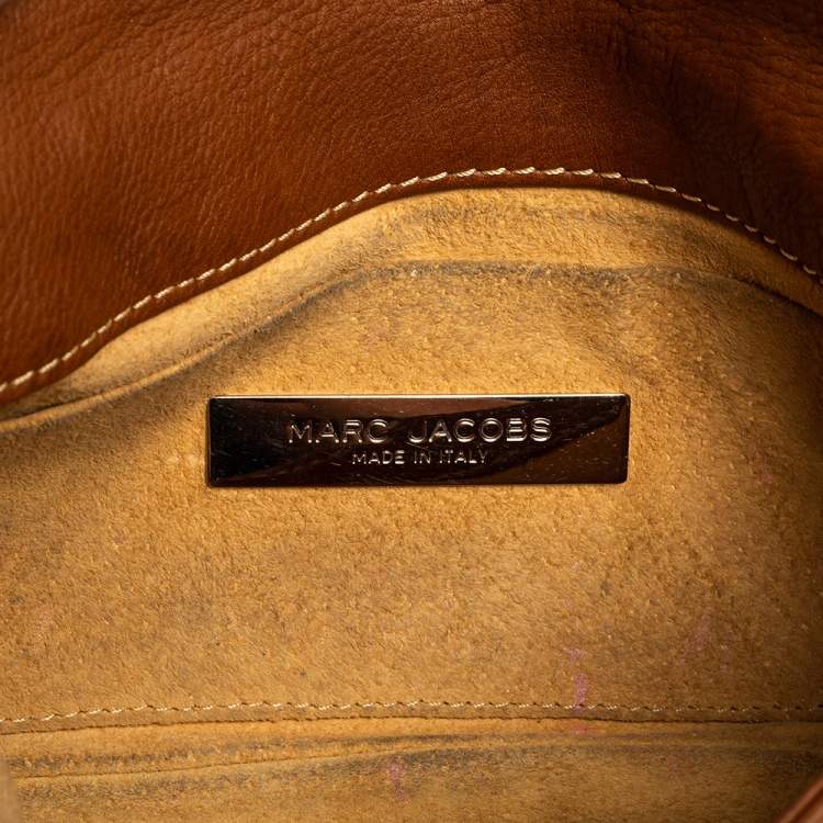 مملوكة مسبقًا Marc Jacobs Brown Leather Pushlock Baguette Bag