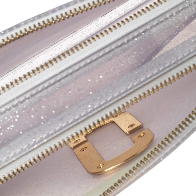 مملوكة مسبقًا Marc Jacobs Silver Glitter Vinyl The Jelly Snapshot Shoulder Bag