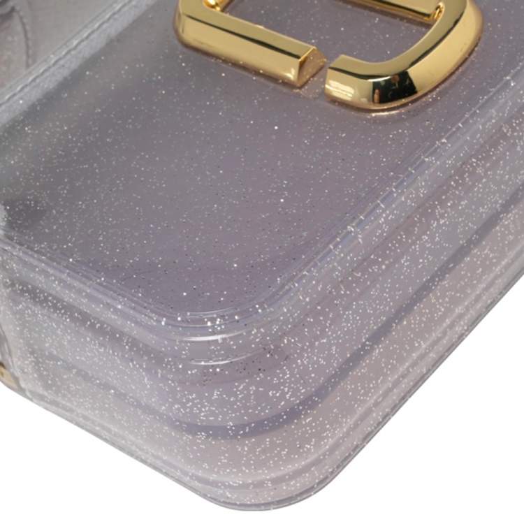 مملوكة مسبقًا Marc Jacobs Silver Glitter Vinyl The Jelly Snapshot Shoulder Bag