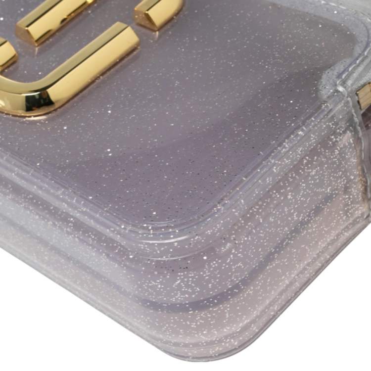 مملوكة مسبقًا Marc Jacobs Silver Glitter Vinyl The Jelly Snapshot Shoulder Bag