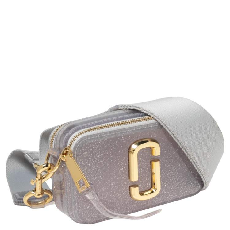 مملوكة مسبقًا Marc Jacobs Silver Glitter Vinyl The Jelly Snapshot Shoulder Bag