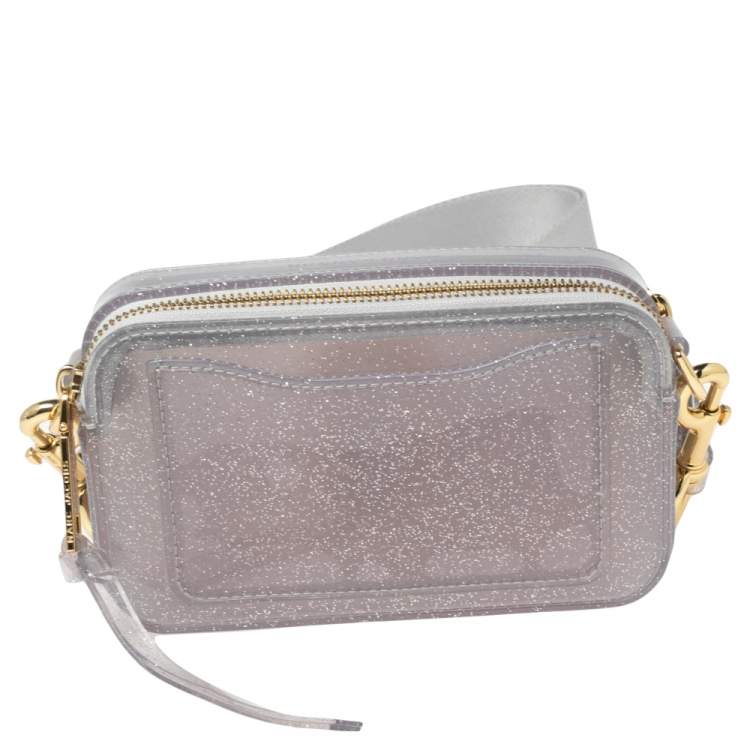 مملوكة مسبقًا Marc Jacobs Silver Glitter Vinyl The Jelly Snapshot Shoulder Bag