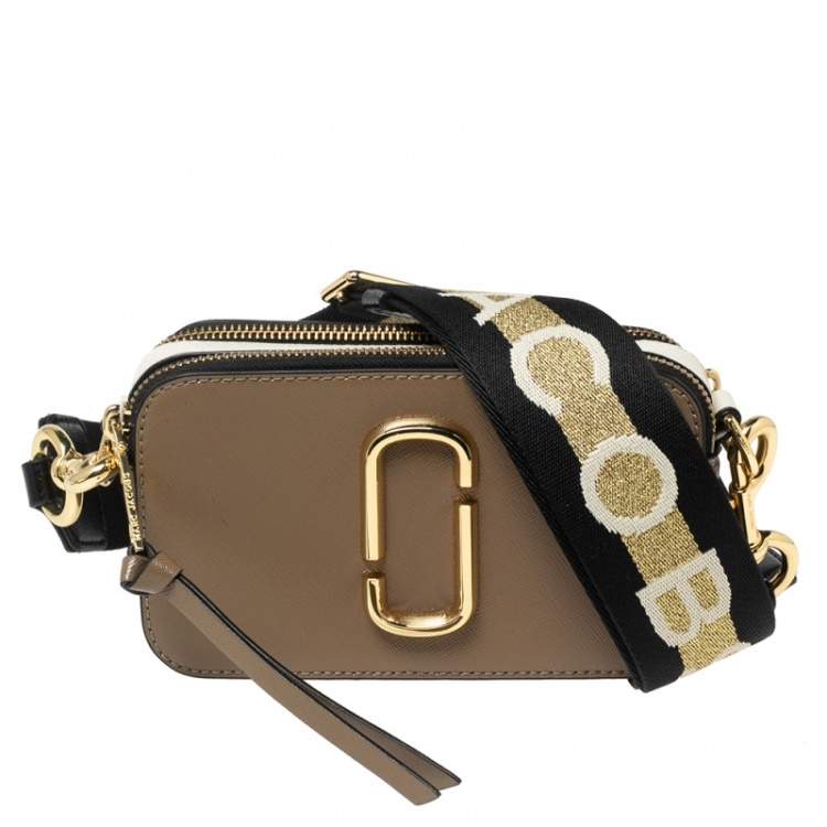 The Snapshot Leather Camera Bag in Beige - Marc Jacobs