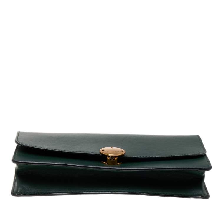 Pre Owned Marc Jacobs Dark Green Leather Big Trouble Shoulder Bag