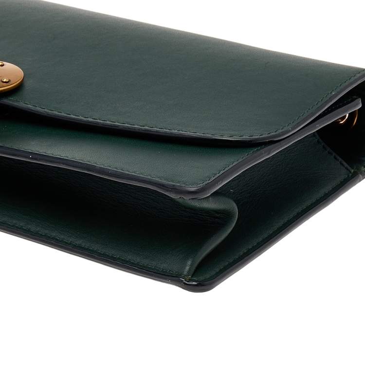 Pre Owned Marc Jacobs Dark Green Leather Big Trouble Shoulder Bag