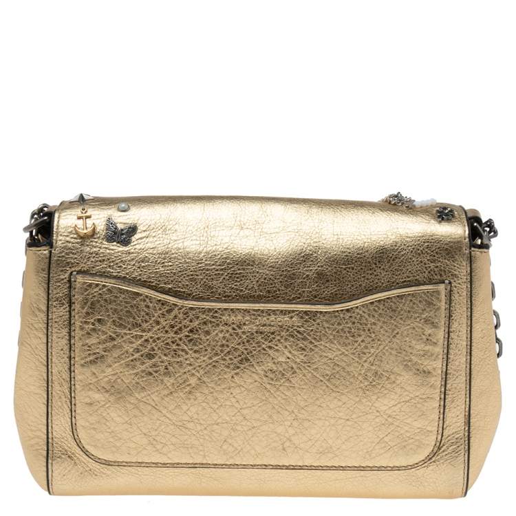 Pre Owned Marc Jacobs Gold Leather Charms And Trinket Crossbody Bag
