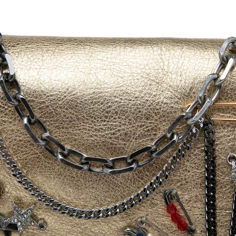 Pre Owned Marc Jacobs Gold Leather Charms And Trinket Crossbody Bag