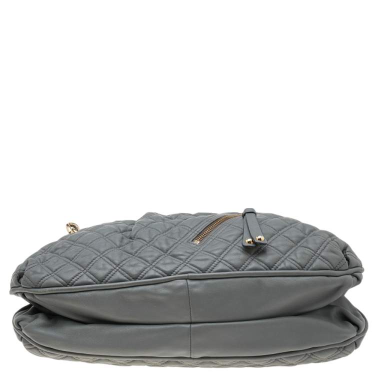Pre Owned Marc Jacobs Grey Quilted Leather Cecilia Satchel