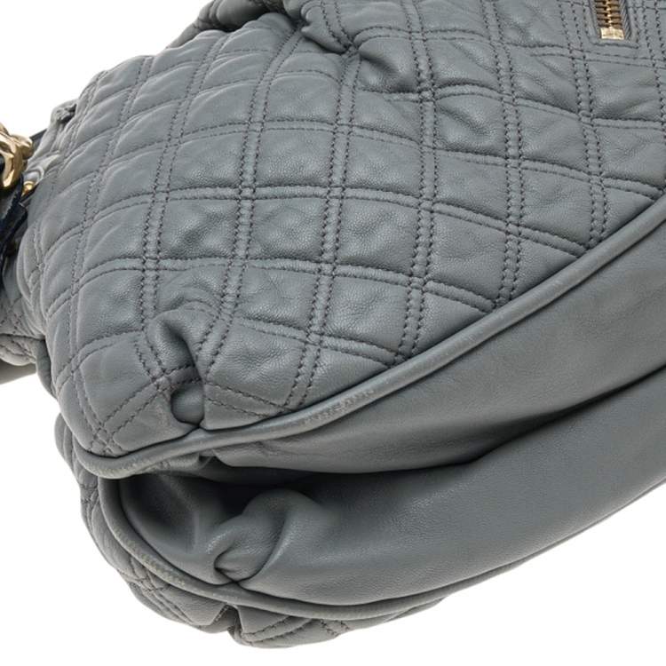 Pre Owned Marc Jacobs Grey Quilted Leather Cecilia Satchel