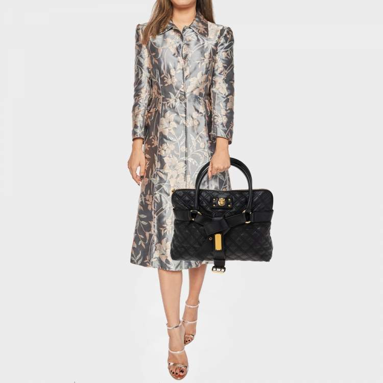 Pre Owned Marc Jacobs Black Leather Kari Satchel