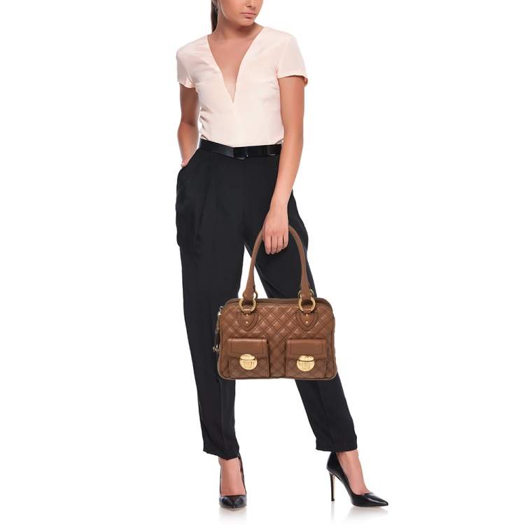 مملوكة مسبقًا Marc Jacobs Brown Quilted Leather Classic Blake Bag