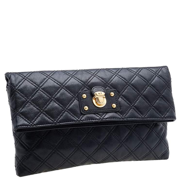 Pre Owned Marc Jacobs Black Quilted Leather Eugenie Clutch
