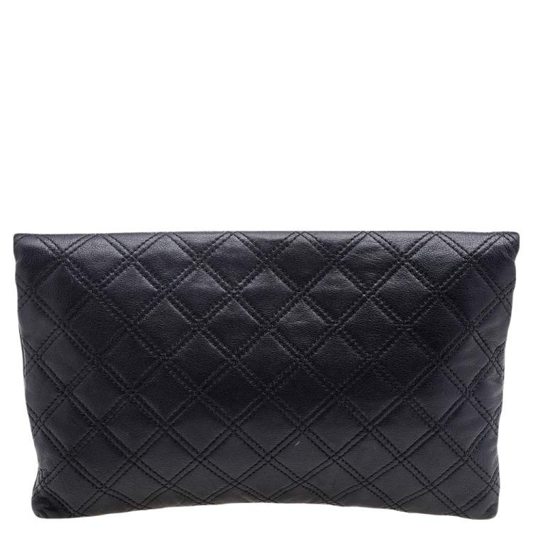 Pre Owned Marc Jacobs Black Quilted Leather Eugenie Clutch