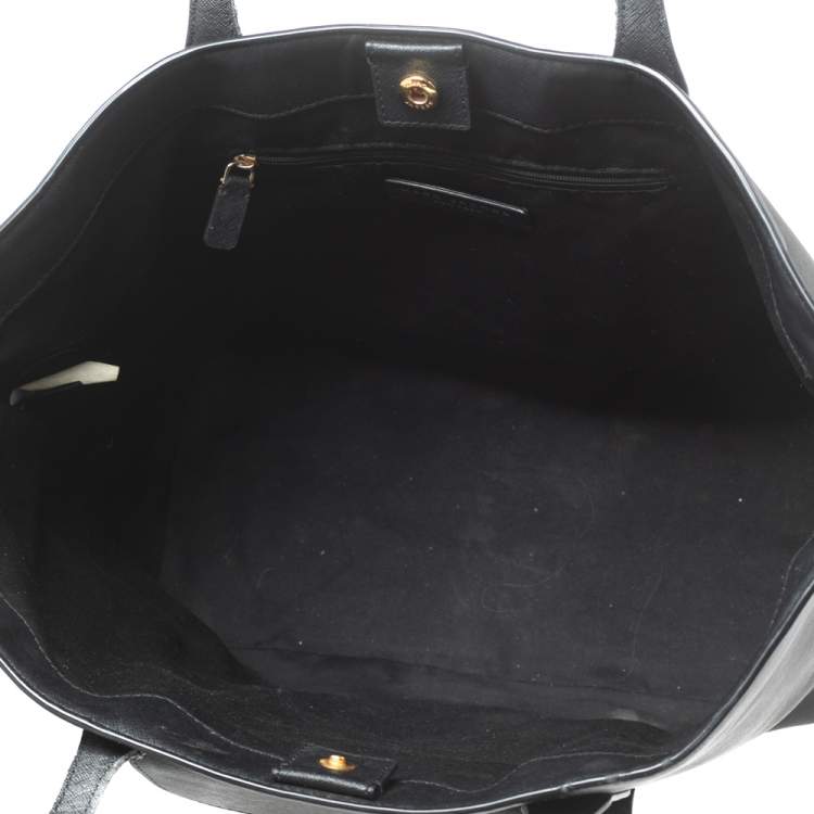 Pre Owned Marc Jacobs Black Saffiano Leather Front Pocket Tote