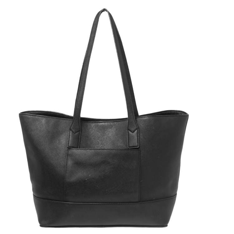 Pre Owned Marc Jacobs Black Saffiano Leather Front Pocket Tote