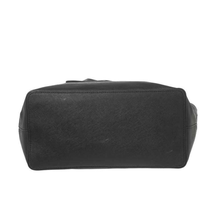 Pre Owned Marc Jacobs Black Saffiano Leather Front Pocket Tote