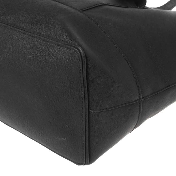 Pre Owned Marc Jacobs Black Saffiano Leather Front Pocket Tote