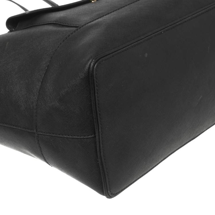 Pre Owned Marc Jacobs Black Saffiano Leather Front Pocket Tote