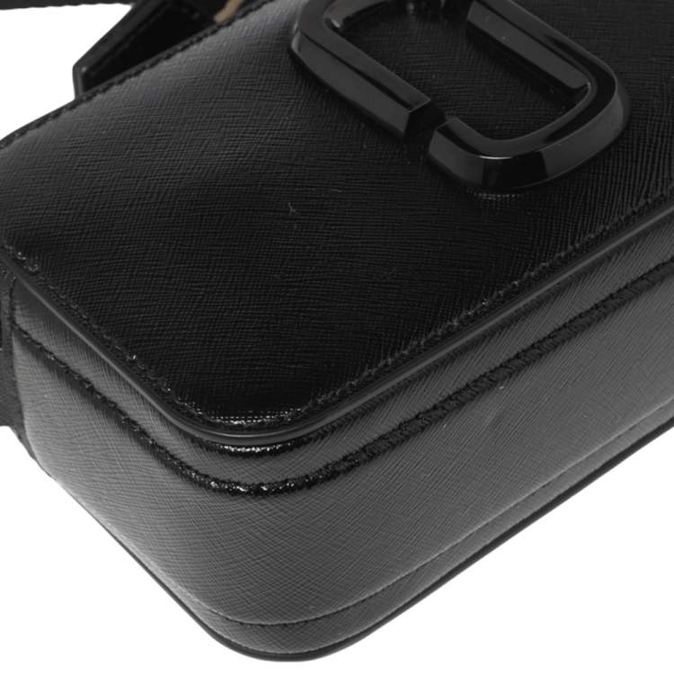 مملوكة مسبقًا Marc Jacobs Black Glossy Leather Snapshot Camera Crossbody Bag