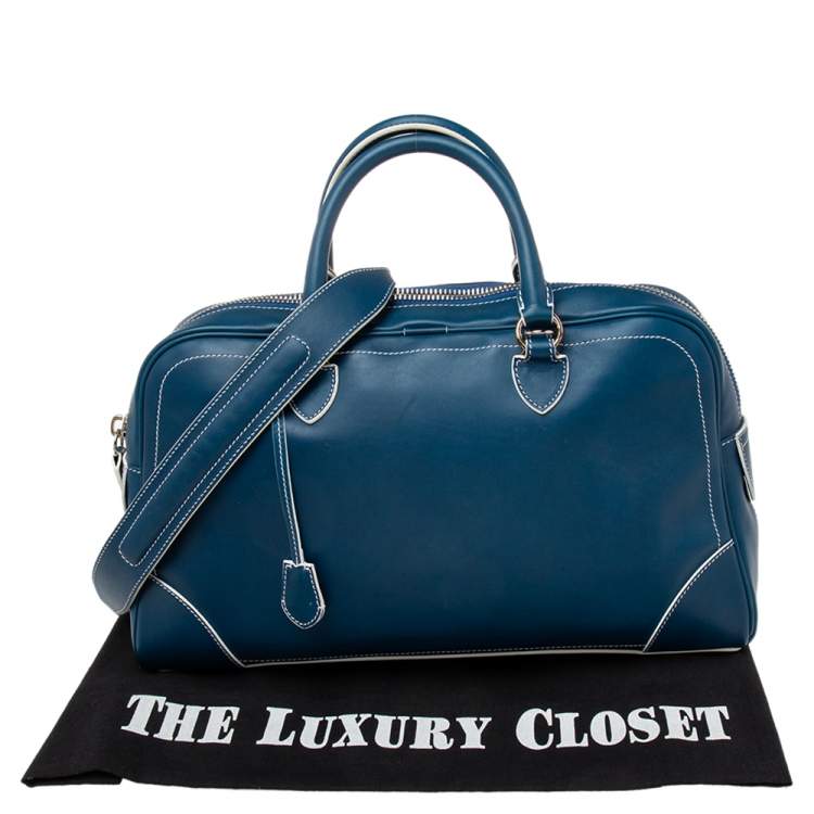 Pre Owned Marc Jacobs Blue Leather The Venetia Bowler Bag
