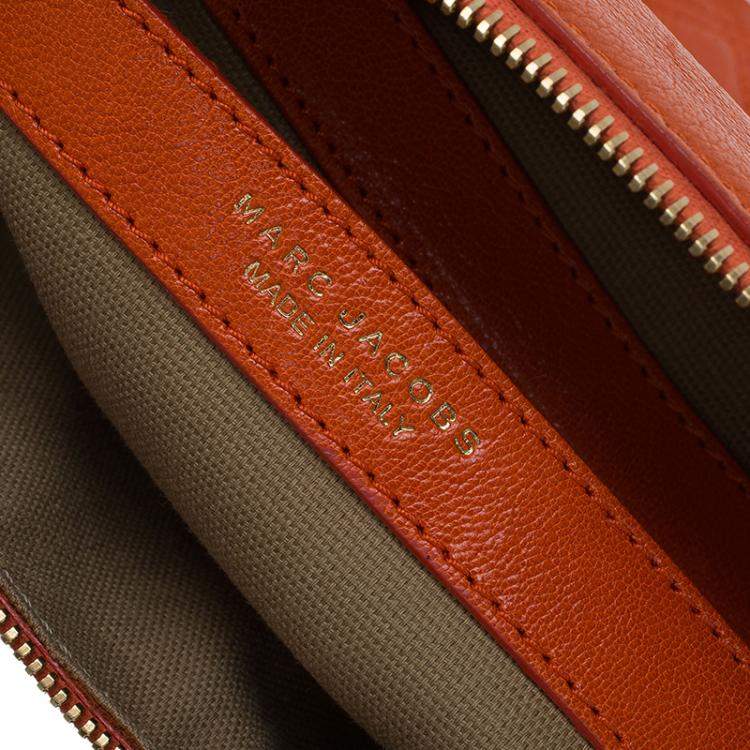 Pre Owned Marc Jacobs Orange Quilted Leather Rudi Satchel