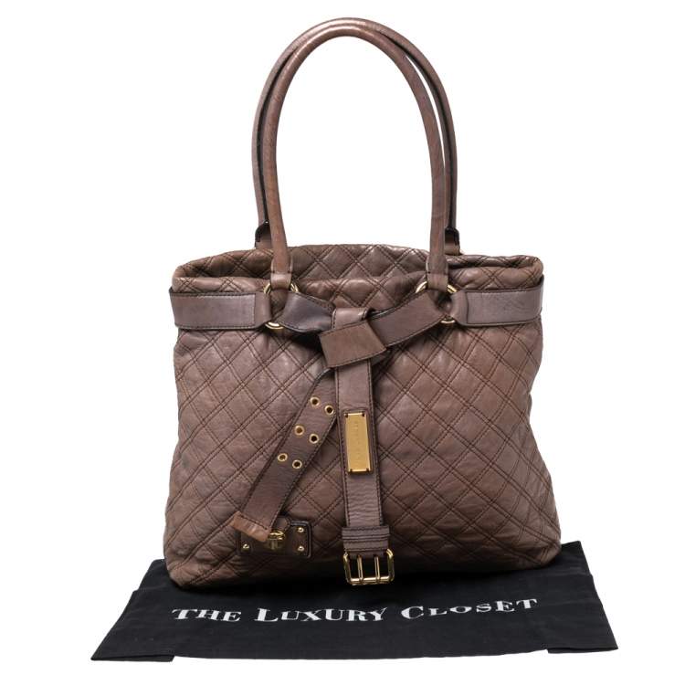 Pre Owned Marc Jacobs Brown Quilted Leather Casey Tote
