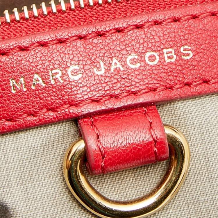 Pre Owned Marc Jacobs Red Quilted Leather Stam Satchel