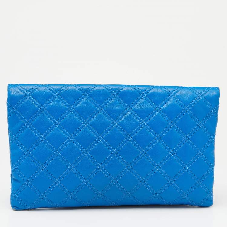 Pre Owned Marc Jacobs Blue Quilted Leather Eugenie Clutch