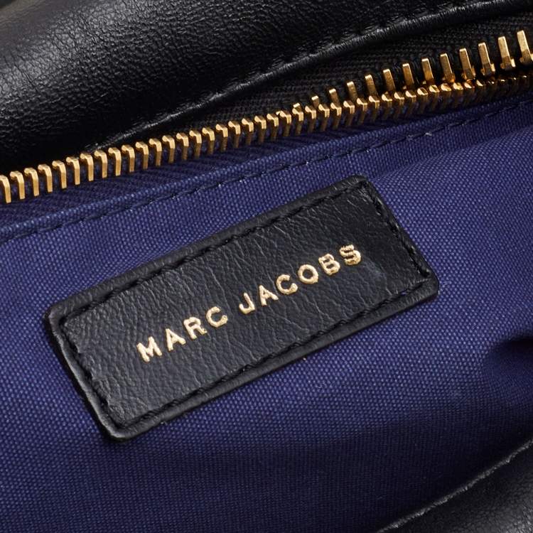 Pre Owned Marc Jacobs Black Leather Safety Pin Shoulder Bag