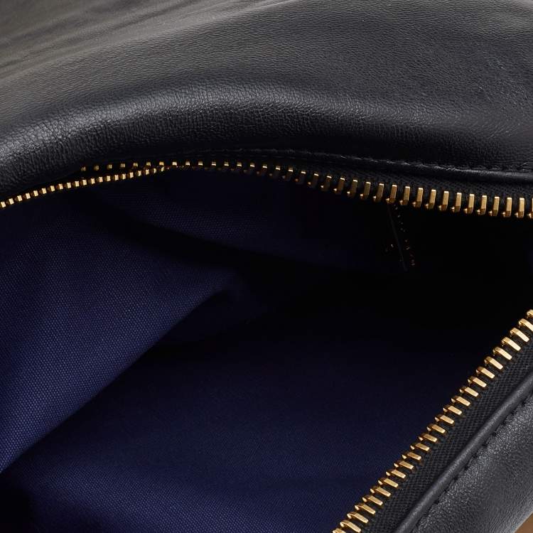 Pre Owned Marc Jacobs Black Leather Safety Pin Shoulder Bag