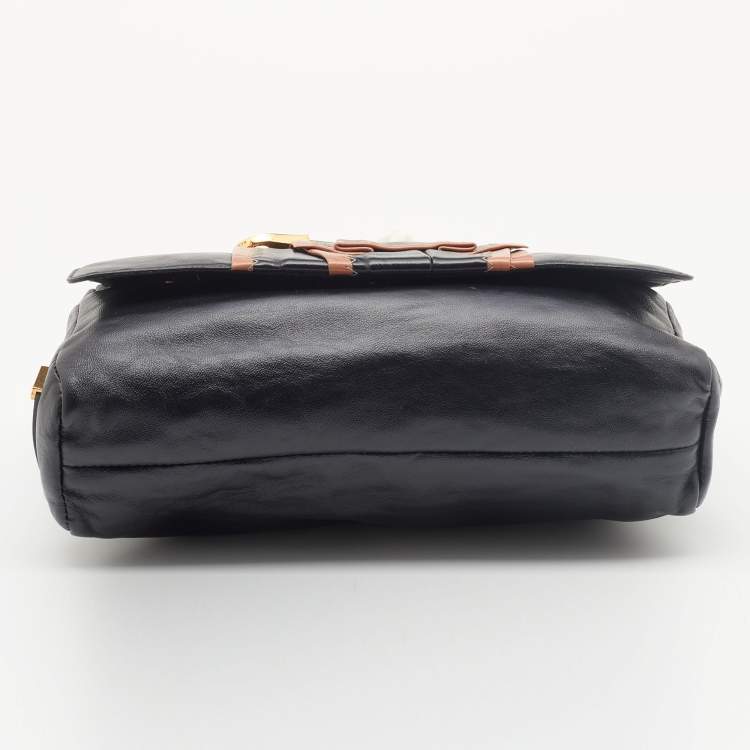 Pre Owned Marc Jacobs Black Leather Safety Pin Shoulder Bag